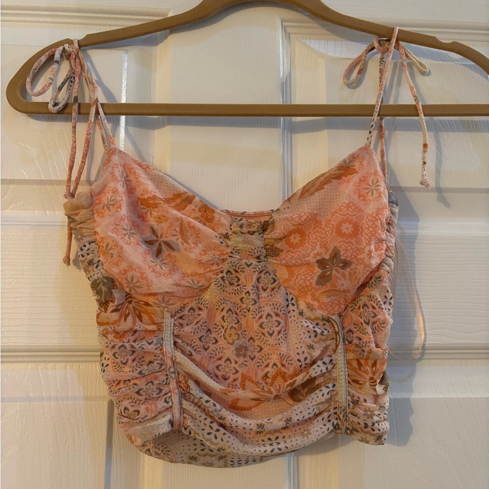 Summer top/ tanker- *cropped* floral pattern